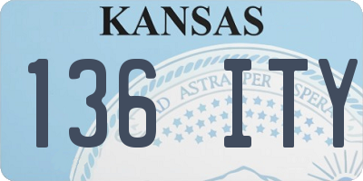 KS license plate 136ITY