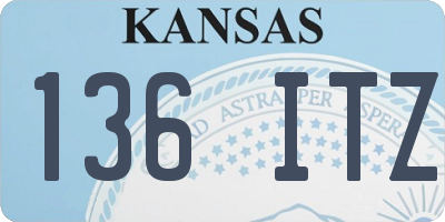 KS license plate 136ITZ