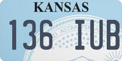KS license plate 136IUB