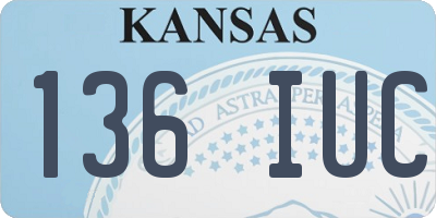 KS license plate 136IUC