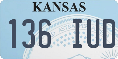 KS license plate 136IUD