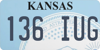 KS license plate 136IUG