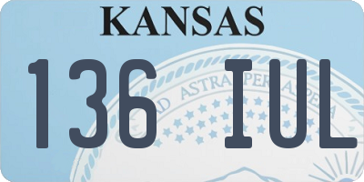 KS license plate 136IUL