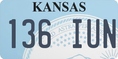 KS license plate 136IUN