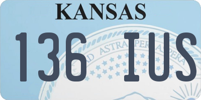 KS license plate 136IUS