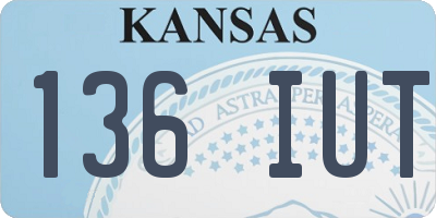 KS license plate 136IUT