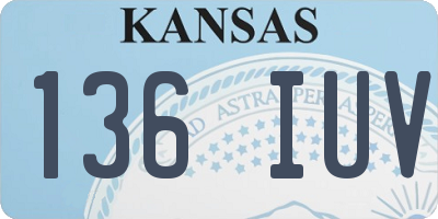 KS license plate 136IUV