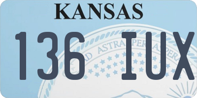 KS license plate 136IUX