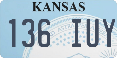 KS license plate 136IUY