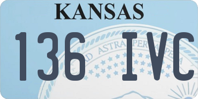KS license plate 136IVC