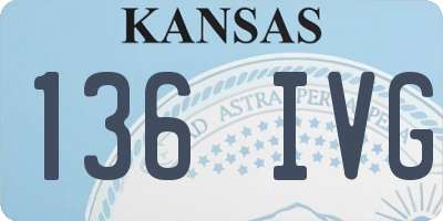 KS license plate 136IVG