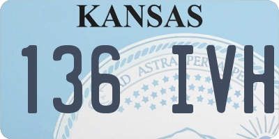 KS license plate 136IVH