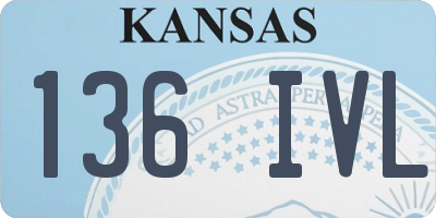 KS license plate 136IVL