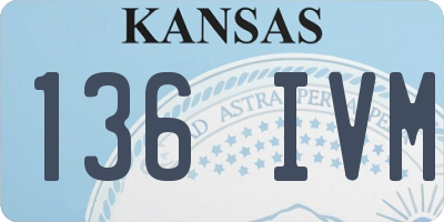 KS license plate 136IVM