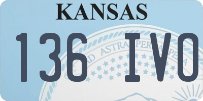 KS license plate 136IVO