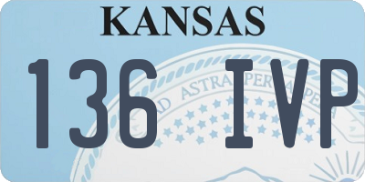 KS license plate 136IVP