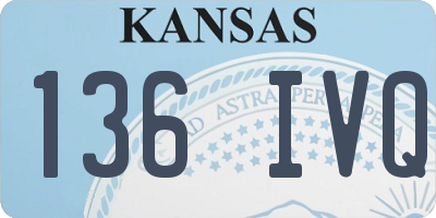 KS license plate 136IVQ