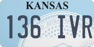 KS license plate 136IVR