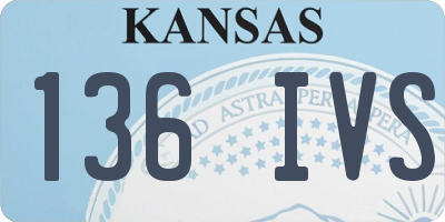 KS license plate 136IVS