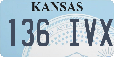 KS license plate 136IVX