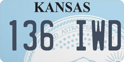 KS license plate 136IWD