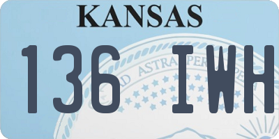 KS license plate 136IWH