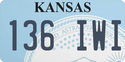 KS license plate 136IWI