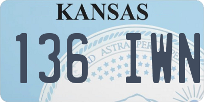 KS license plate 136IWN