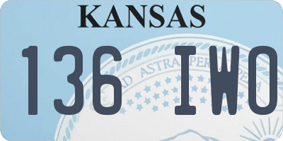 KS license plate 136IWO