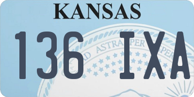 KS license plate 136IXA