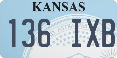 KS license plate 136IXB