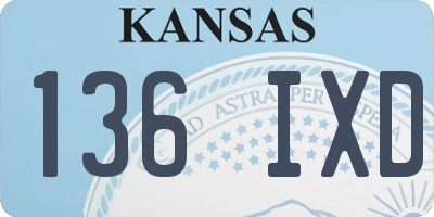 KS license plate 136IXD