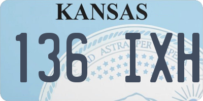 KS license plate 136IXH