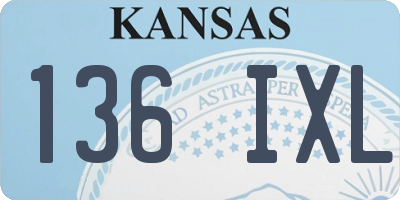 KS license plate 136IXL