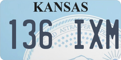 KS license plate 136IXM