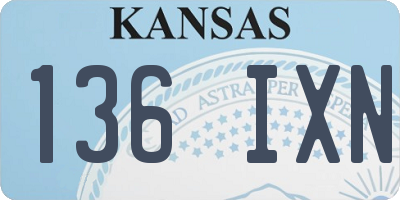 KS license plate 136IXN