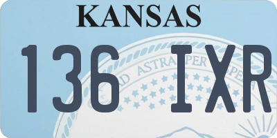 KS license plate 136IXR