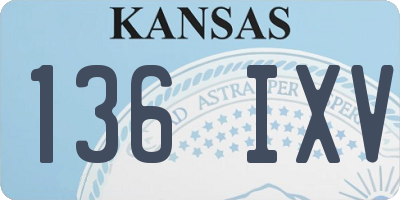 KS license plate 136IXV