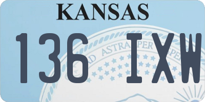 KS license plate 136IXW