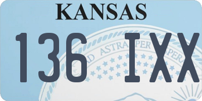 KS license plate 136IXX