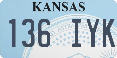 KS license plate 136IYK