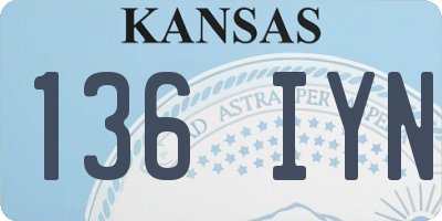 KS license plate 136IYN