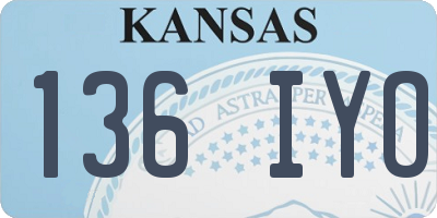 KS license plate 136IYO