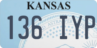 KS license plate 136IYP