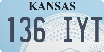 KS license plate 136IYT