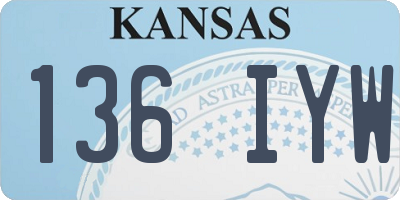 KS license plate 136IYW