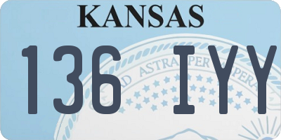 KS license plate 136IYY