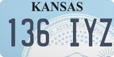 KS license plate 136IYZ