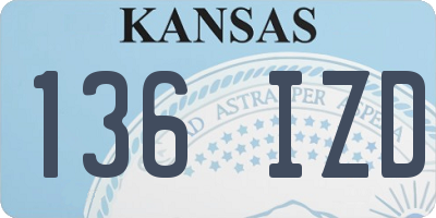 KS license plate 136IZD