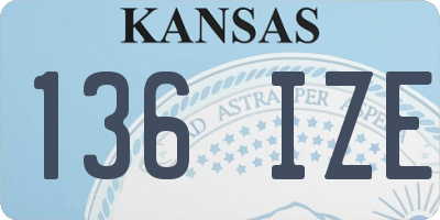 KS license plate 136IZE